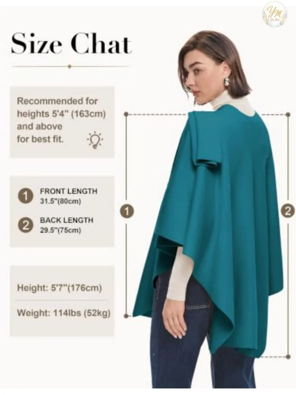 Viscose Blend Poncho Shawl Wrap Cross Front Formal